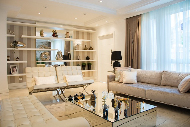 Interior design image of a luxurious living room with elegant furniture and modern decor.